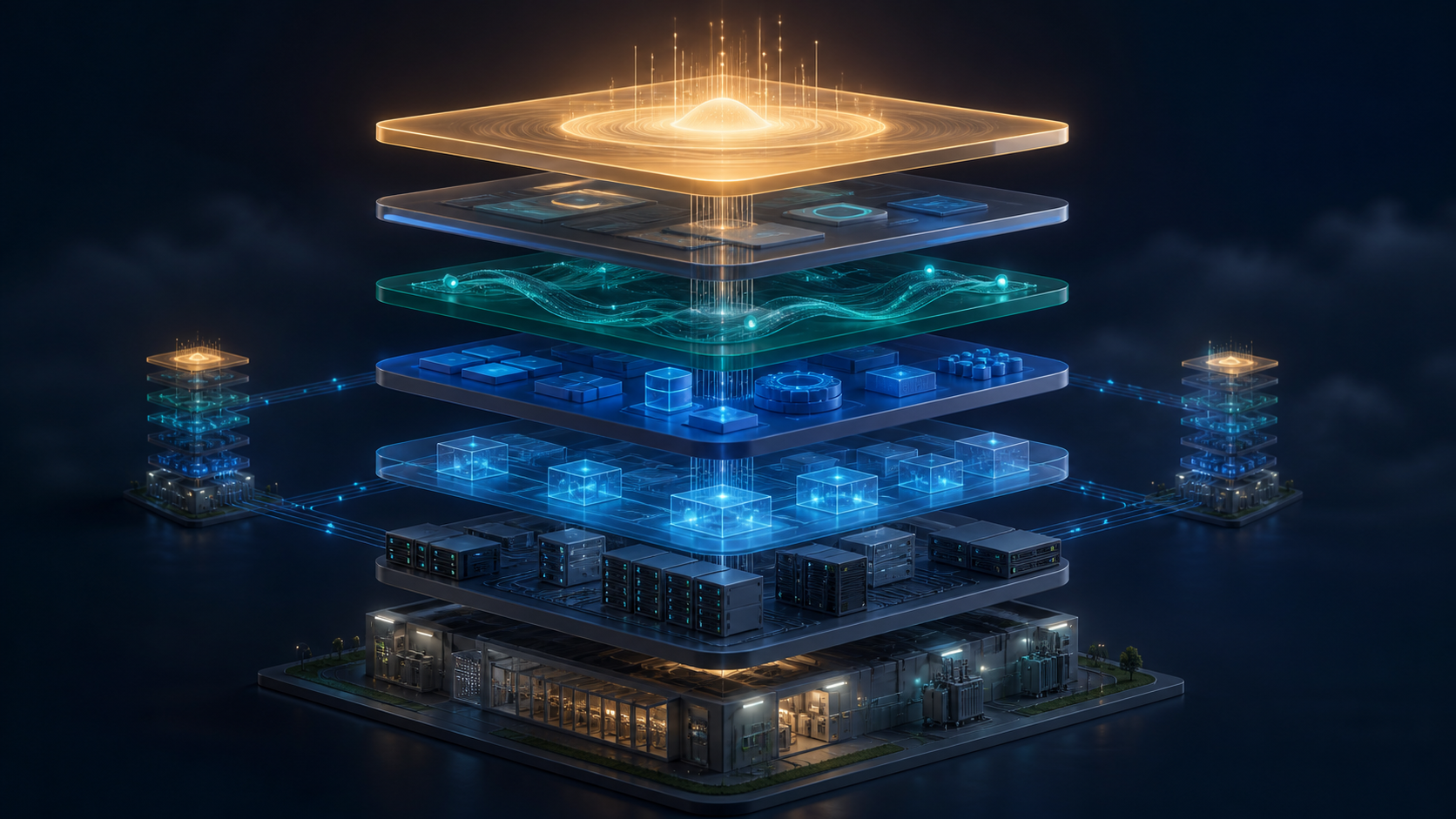 The seven layers of a digital service, from Offering down to Data Center